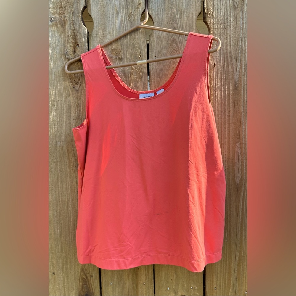 Chicos women’s tank top, 90% nylon/10% spandex, size 2 (L/XL)